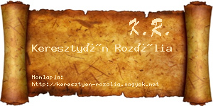 Keresztyén Rozália névjegykártya