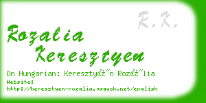 rozalia keresztyen business card